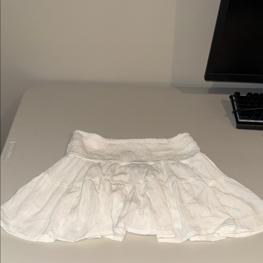 Garage Flowy White Mini Skirt